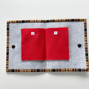 Cross Stitch Needle Holder/Thread Bed - Brown/Cream/Red