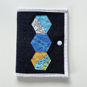 Cross Stitch Needle Holder/Thread Bed - Blue/Yellow/Grey