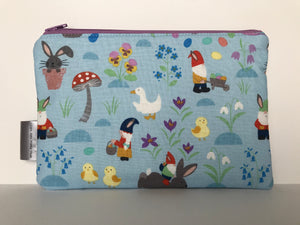 Notion Pouch - Blue with gnome riding a bunny