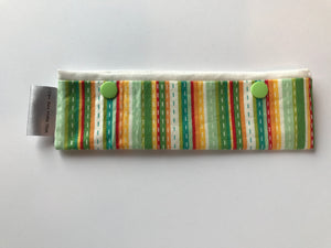DPN Holder ( Double Pointed Needle) - Green/White/Orange stripes