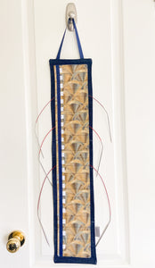 Circular Needle Organizers - Blue/Gold Aztec Fans