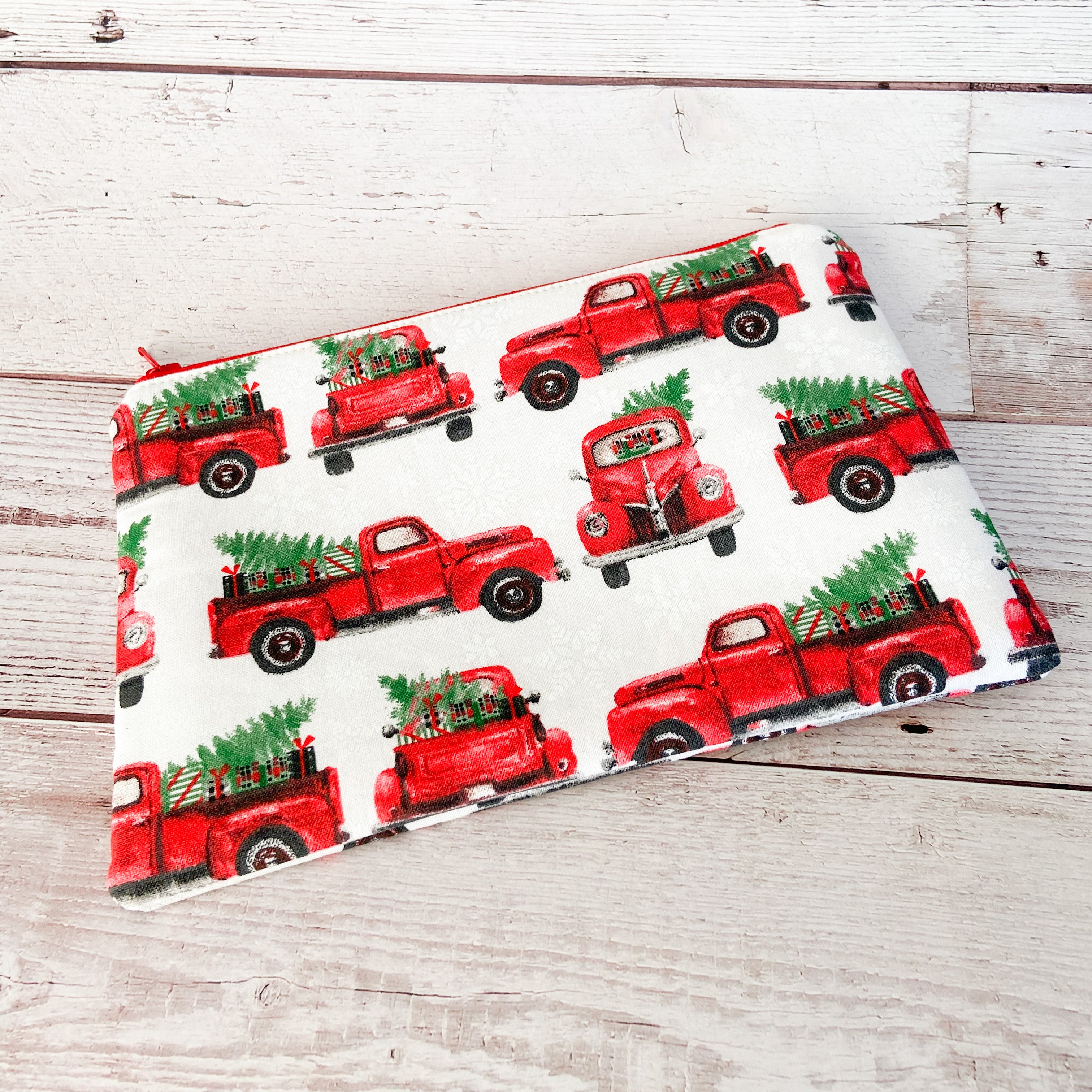 Notion Pouch - Classic Red Truck with Trees