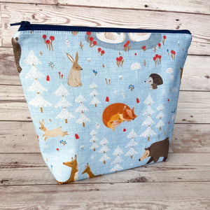 Sock Project Bag - Winter Woodland Critters